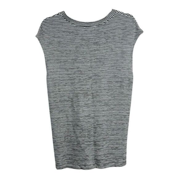 Max Studio Womens Size Medium White Black Stripe Sleeveless Tie Front Top - Picture 3 of 4